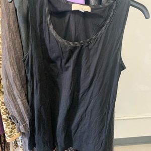 Black Banana Republic Luxe Touch Short Sleeved Blouse